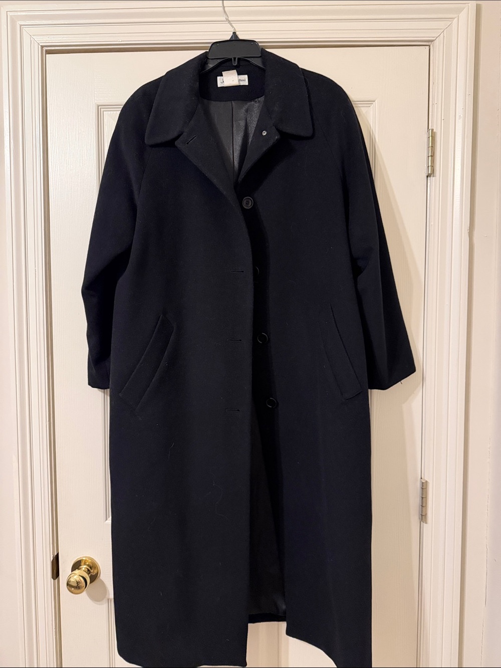 Classic Black Women's Wool-Blend Coat
